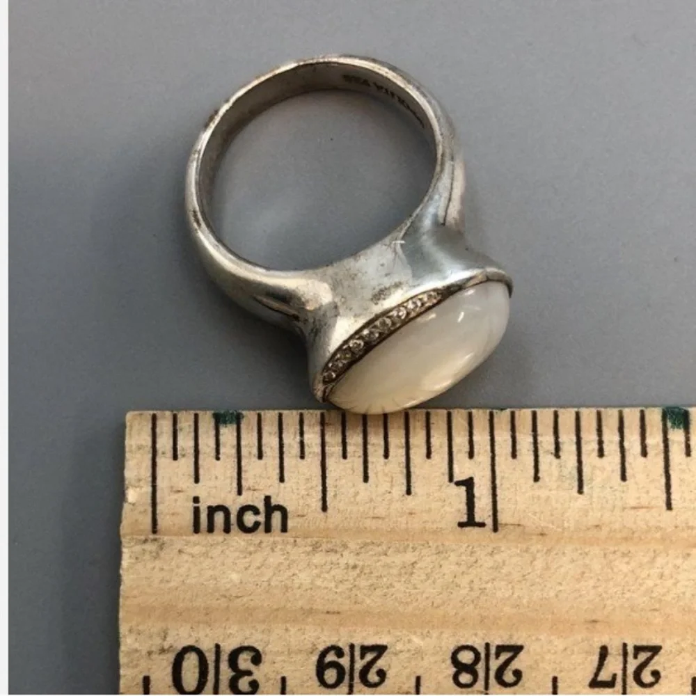 Ippolita Sterling Silver Mother of Pearl and Diamond Ring - Picture 5 of 7